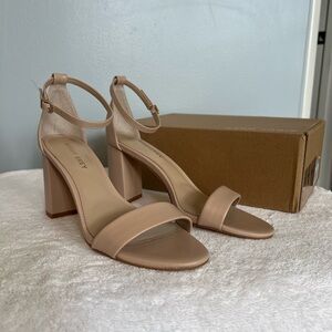 Birdy Grey Mary High Chunky Heels in Nude Blush